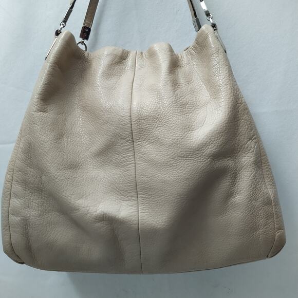 Coach Phoebe Beige Pebbled Leather 3 Compartments Shoulder Bag - Picture 15 of 16